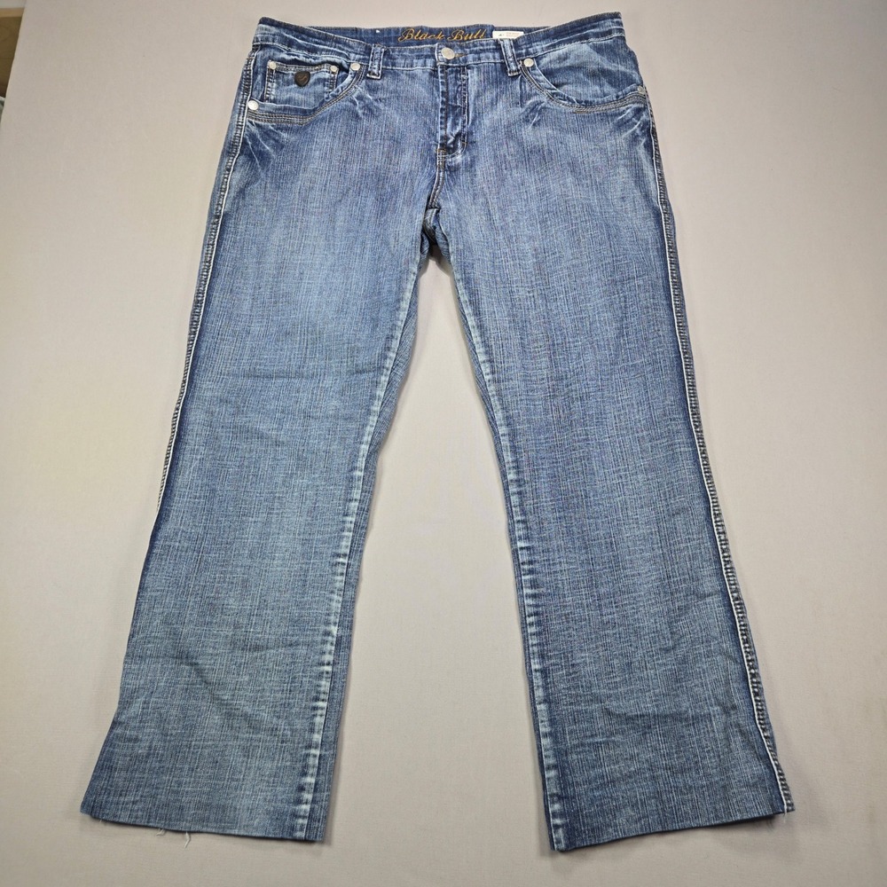 Black Bull Mens Low Waist Boot Cut Jeans Blue Medium Wash‎ Size 40